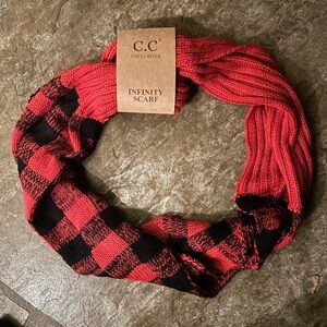 C.C Exclusives Red and Black Infinity Scarf